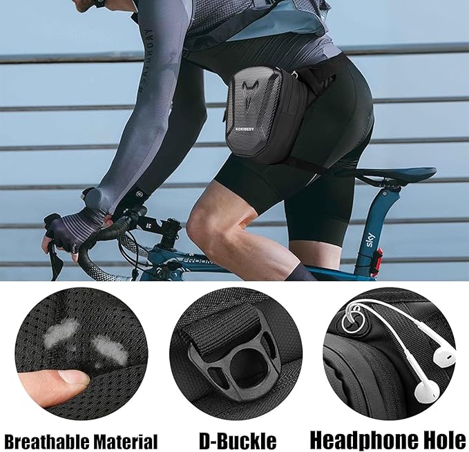 Motorcycle Leg Bag, Thigh Bag For Riding, Drop Leg Pouch For Men & Women–With Removable Straps, Waterproof Fanny Pack, Phone Purse–Travel Hiking Cycling Outdoor Upgraded & Lengthened Leg Strap 8866-6
