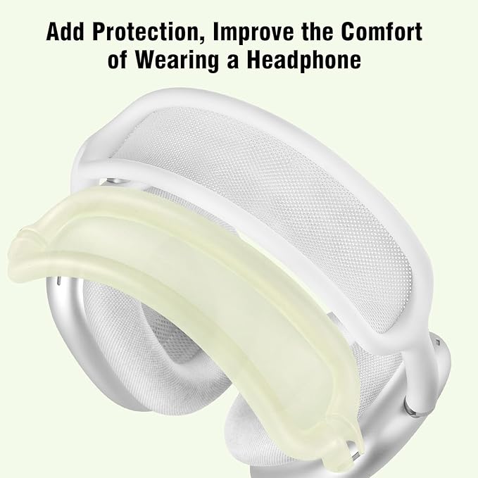 Case for Airpods Max Headphones,Ear Pad/Ear Cups/Headband Cover for AirPods Max(USB-C/Lightning)(2024/2020),Silicone Cases for Airpod Max,Accessories Cases(Jelly Green)