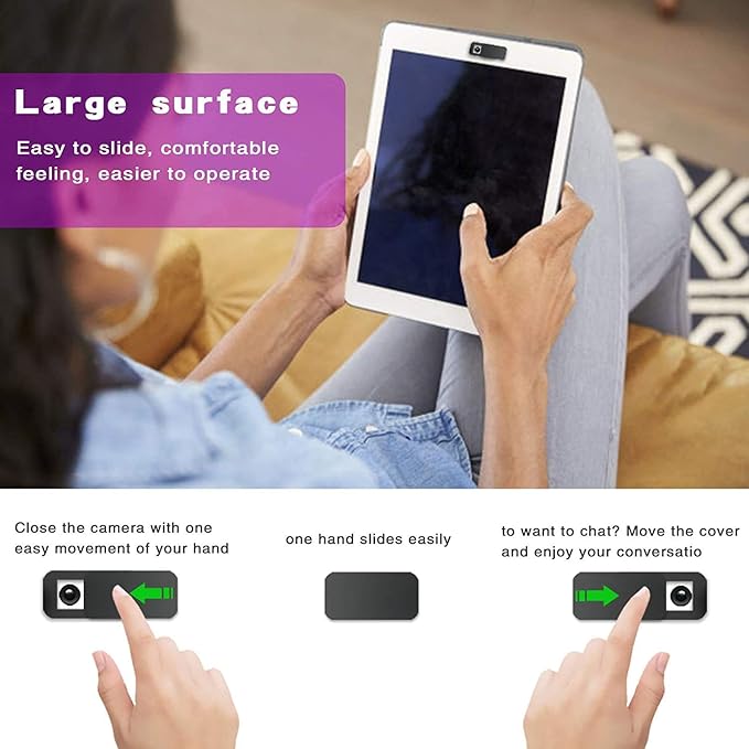 Huaxi Camcover-Webcam Cover, Laptop Camera Cover Slide Ultra Thin for Computer, MacBook Pro, MacBook Air, iPad, iMac, iPhone, Protect Webcam Privacy, Black