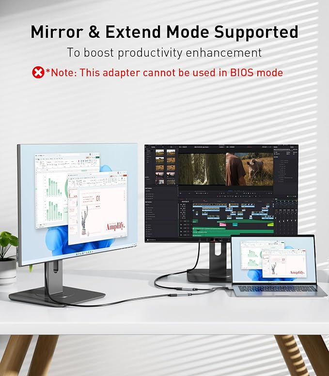 Reborn USB to HDMI Adapter, 1080P@60Hz USB 3.0 Male to HDMI Female Multi-Display Cable Converter Suitable for Macos Windows 7/8/10/11 - Driver Installation is Required