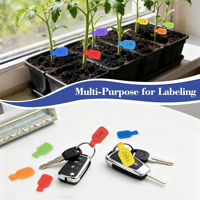 MAQIHAN 25PCS Reusable Cable Labels - Writable Cord Labels for Electronics, 8 Colors Cable Tags for Wire Management, Waterproof Multi-Purpose Cord Tags for Identification, 1.7 x 0.78 Inch
