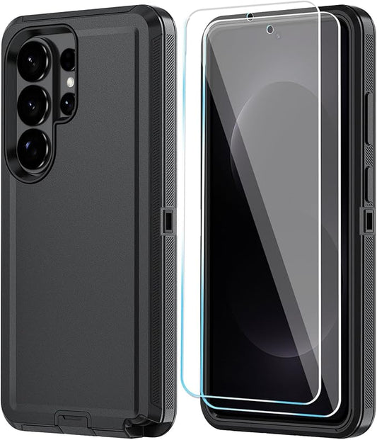 ONOLA Phone Case for Samsung Galaxy S26 Ultra Case with HD Screen Protector, Heavy Duty Shockproof & Dropproof 3-Layer Cover Phone Case for Galaxy S26 Ultra 6.9'',Black