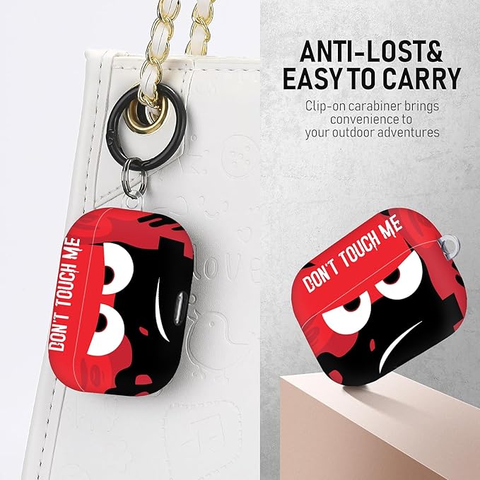 Compatible with Airpods Pro 3 Case(2025),Don't Touch Me for Airpods Pro 3rd Generation Cases Cover with Lanyard Soft Silicone Cute Shockproof Cover for Women Men,Black
