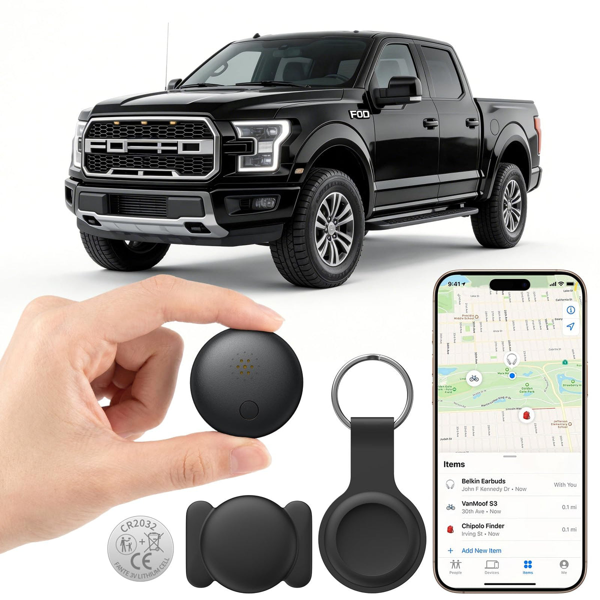 Mini GPS Tracker for Vehicles, Car Tracker Work with Find My (iOS Only)