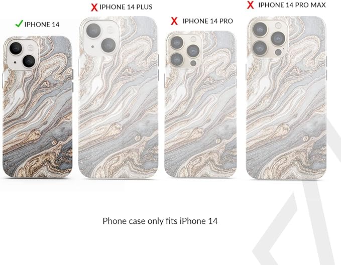 BURGA Phone Case for iPhone 14 - Cute, Trendy, Aesthetic, Pattern Phone Cover, Hard Shell Protection - fits Apple iPhone 14 Case for Women and Men