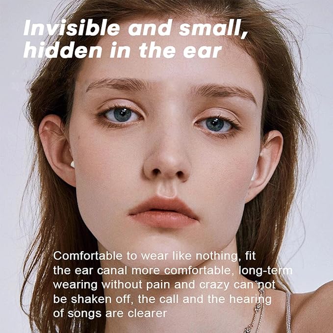 Invisible Tiny Wireless Earbuds Bluetooth Mini Smallest Wireless Earbuds for Side Sleepers Noise Cancelling Invisible Ear Buds for Sleeping Comfort Mini Sleep Hidden Headphones for Work Black