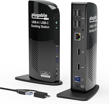 Plugable USB 3.0 Universal Laptop Docking Station, Dual HDMI Monitor