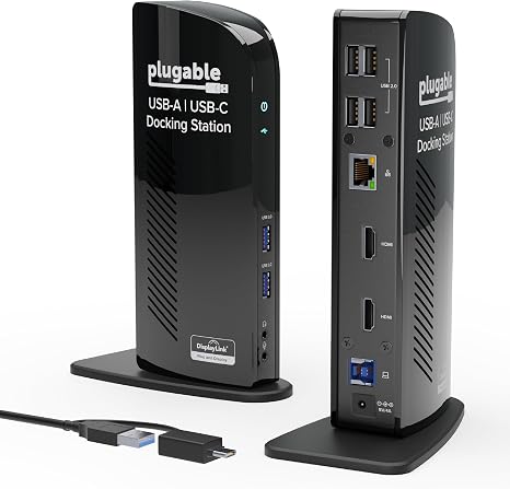 Plugable USB 3.0 Universal Laptop Docking Station, Dual HDMI Monitor