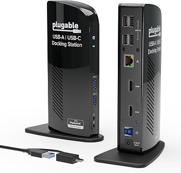Plugable USB 3.0 Universal Laptop Docking Station, Dual HDMI Monitor