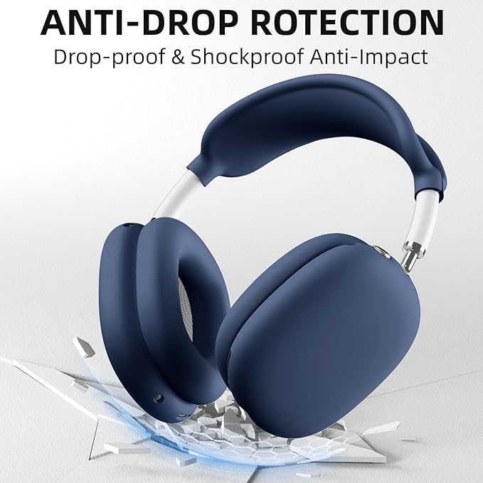 Lerobo Case Cover for AirPods Max Headphones, Anti-Scratch Ear Pad Case Cover/Ear Cups Cover/Headband Cover, Soft Silicone Skin Protector for Apple AirPods Max 2024/2020 Accessories(DarkBlue)