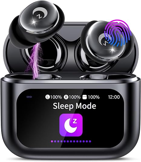 MIni Sleep Earbuds for Side Sleepers, 48H Wireless Earbud with Touch Screen