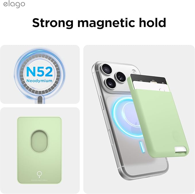 elago Magnetic Wallet Card Holder 2-Cards Compatible with MagSafe for iPhone - Secure Phone Wallet, Long Last Silicone, Scratch and Damage Protection