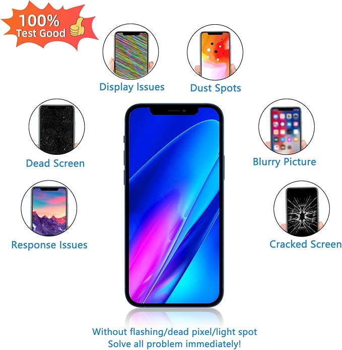 for iPhone 12 Pro Max Screen Replacement 6.7 Inch, Diykitpl 3D Touch LCD Digitizer Screen for A2342, A2412, A2411, A2410 with Repair Tools Kit+Screen Protector+Waterproof Seal