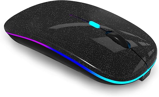 WREANU Wireless Bluetooth Mouse, Rechargeable Laptop Mice, Pearl Black