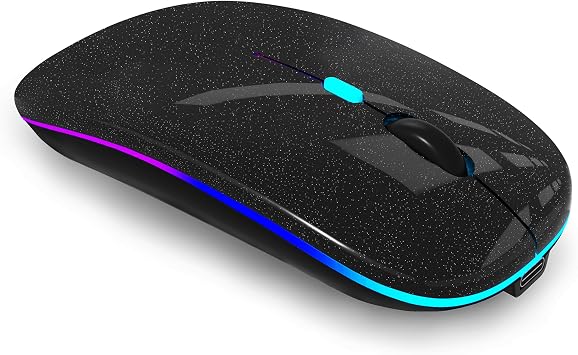 WREANU Wireless Bluetooth Mouse, Rechargeable Laptop Mice, Pearl Black