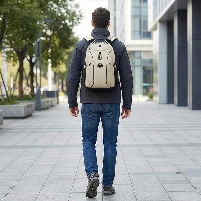 SwissGear 1900 Mini ScanSmart 16-Inch Backpack, Fits Up to 13-Inch Laptop, RFID Protection & ScanSmart TSA-Friendly Compartment, Oatmeal