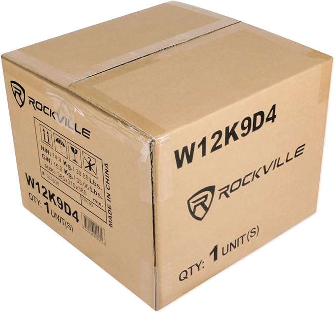 Rockville W12K9D4 V3 12" K9 Series Car Subwoofer, 4000W Peak/1000W RMS, Dual 4-Ohm, Ultra-Stiff Cone, Double-Stacked Magnet, for Car Audio Bass Systems