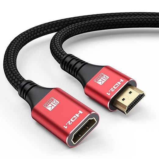 8K HDMI Extension Cable 10 FT, Ultra High Speed HDMI Male to Female Adapter Extender, Supports 8K@60Hz, 4K, 2K for Laptop, PC, MacBook, PS5, PS4, Xbox, Roku TV, HDTV, Projector, Blu-ray