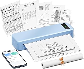 Portable Printers Wireless for Travel Home, A285M Inkless Thermal Printer