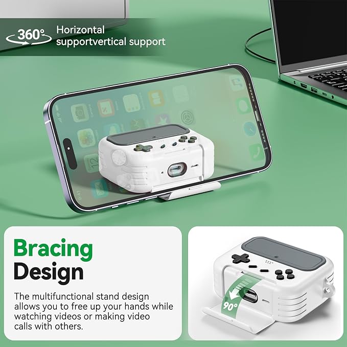 Inesore for Airpods Pro 3 Case Cover with Cleaner Kit,with Lock for Airpod Pro 3 (2025),Classic Cool Funny Game Console Hard Air Pods Pro 3 Case for Men Boy(White)