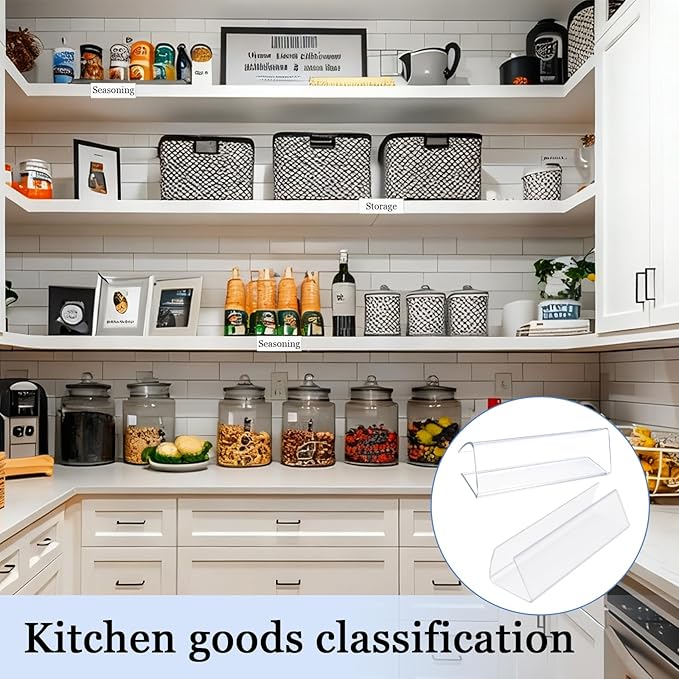 Plastic Shelf Label Holders - 20 PCS Clear Wire & Wood Shelf Label Clips, Wood Sign and Tag Ticket Label Holders Clips On to Shelves 0.78" Thick Shelves, Includes Blank Inserts