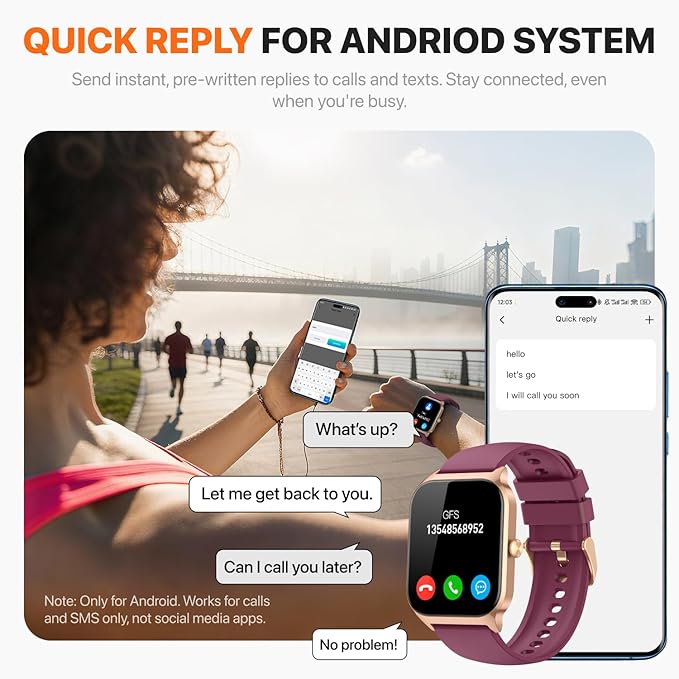 Smart Watch for Women Men,(Answer/Make Call) 1.83'' HD Fitness Activity Tracker Smartwatch for Android iPhone iOS Compatible,IP68 Waterproof Step Counter with Sleep Monitor (Modern, Wine Red, 1.83)