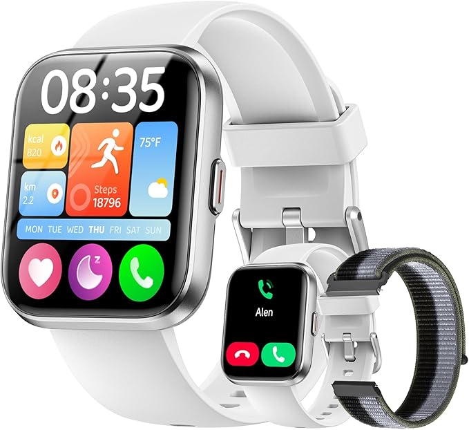 Smart Watch for Android Phones/iPhones, 1.85" HD Smart Watches for Women Men with Heart Rate/SpO2/Sleep Monitor, 3ATM Waterproof Fitness Tracker Watch with 120 Sport Modes, Health Tracker