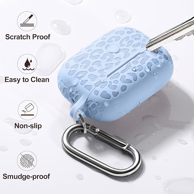 Leopard Engraved for Airpods Pro 2nd Generation Case/Soft Silicone Compatible with Apple Airpods Pro 2nd Generation Cover,Front LED Visible.Lalic