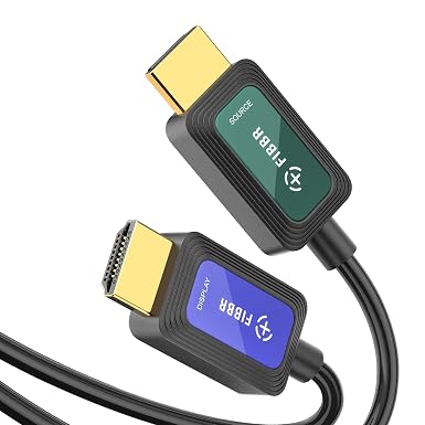 FIBBR Fiber Optic HDMI 2.1 Cable 15 ft 8K@60Hz 4K@120Hz 48Gbps VRR ALLM