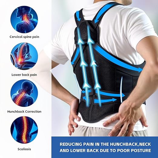 Back Brace Posture Corrector for Women and Men, Upgraded Breathable Full Back Support, Comfortable Shoulder Straightener, Pain Relief for Upper/Lower Back, Support for Scoliosis, Hunchback, Thoracic Spine, (X-Large)