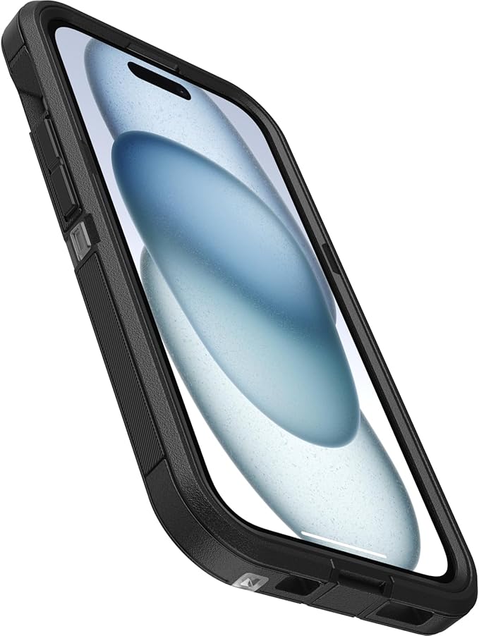 OtterBox iPhone 16e, 15, 14, & 13 Defender Series XT Clear Case - Dark Side (Black/Clear), screenless, Rugged, Snaps to MagSafe, Lanyard Attachment