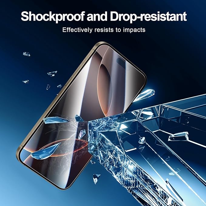NEW'C 3x for iPhone 16 Pro Max Screen Protector (6.9 inches)+ 3x Camera Lens Protector, Sensor Protection, Case Friendly Tempered Glass Film + Dust Plug- Easy installation tool include