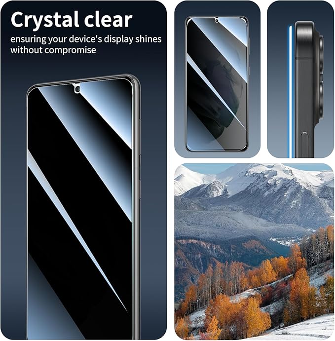 Privacy Screen Protector for Samsung Galaxy S21, Anti-Spy Tempered Glass, 9H Hardness Anti-Scratch Shatterproof, 2.5D Curved Edges, Bubble-Free Easy Install Case Friendly - 3 Pack