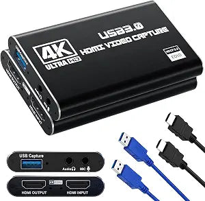 Guermok USB 3.0 HDMI Capture Card, 1080P 60FPS & 2K30 Video Capture Device