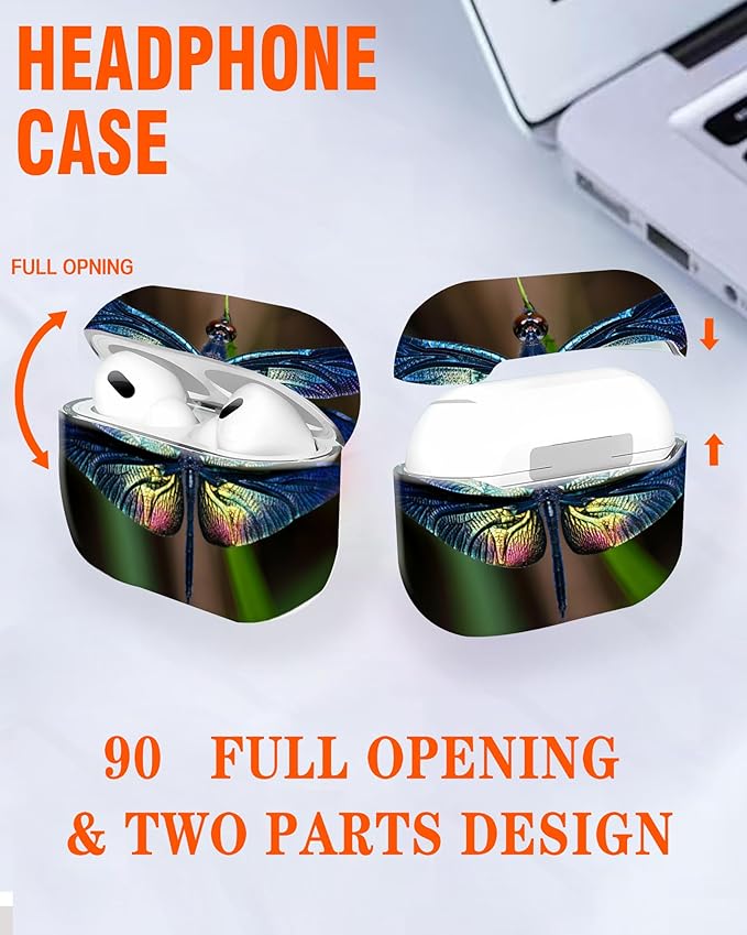 Compatible with Airpod Pro 2nd/1st Generation,360° Full Protection Cover for Girl Women,Cute Accessories Hard Case Portable & Shockproof for Airpod Pro 2nd Charging Case 2023/2022/2019(Dragonfly)