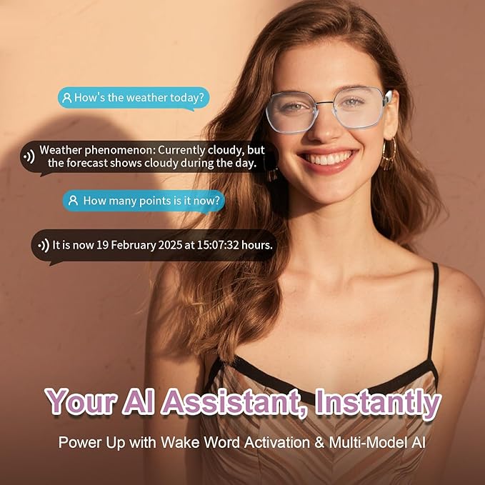 AI Translation Smart Glasses for Women, Powered by GPT, Recording/Real-Time Translation with 160+ Language, Photochromic Lenses, Multifunctional Bluetooth Glasses for Travel Meeting Business