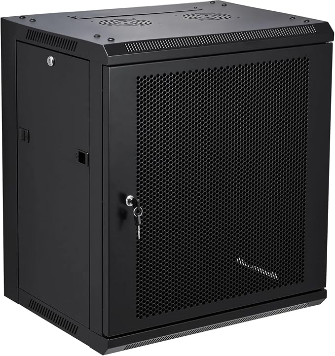 12U Wall Mount Server Cabinet Network Rack Vented Enclosure Locking Door