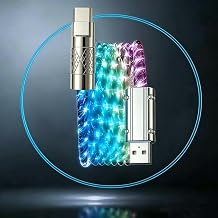 10FT Chubby Charging Cable, RGB Flowing Starry LED Light Up Cord, USB A to Type C, 66W Fast Charging Compatible with iPhone 17/16/15, Samsung Galaxy S23 S22 & More - Image 1