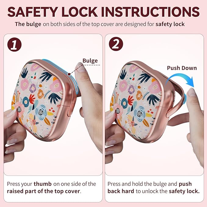 Inesore with Safety Lock for AirPods 4 Case Cover 2024,Floral Cute AirPod 4th Generation Case for Women Girly with Cleaner Kit and Keychain- Pink Berry Flower