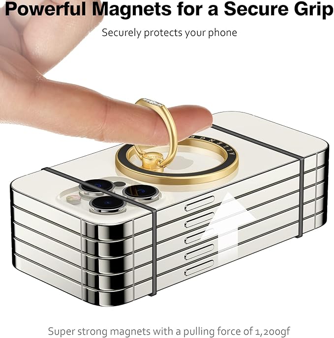 Allengel Magnetic Phone Grip for MagSafe, Magnetic Ring Holder Compatible with MagSafe Phone Ring, 360°Rotating Finger Kickstand for iPhone 16 Pro Max 15 14 13 12 Plus & Android Phone