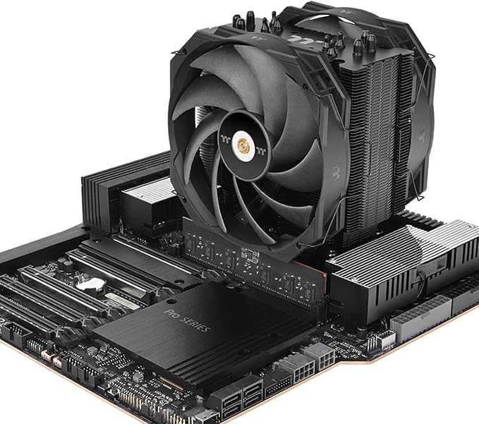 Thermaltake WAIR CPU Cooler; Six Φ6mm Copper Heat Pipes; 2x140mm PWM Fans; 500~1500RPM; Single Tower; LGA 4677 & sTR5/SP6; 500W TDP; Black; CL-P140-CA14BL-A