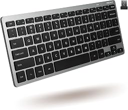 Macally Small Wireless Keyboard | Mini Keyboard for PC - Slim, Quiet & Portable for Laptop, Desktop PC, Surface, Chromebook - Space Gray - Image 1