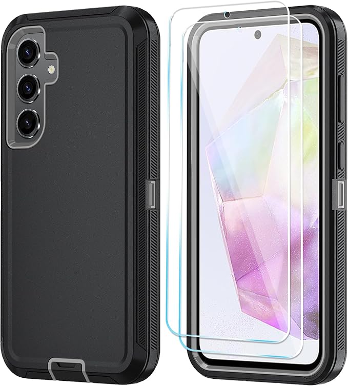 ONOLA Compatible with Samsung Galaxy S26+ / S26 Plus Case with HD Screen Protector [Not fit S26 / S26 Ultra], 3 in 1 Heavy Duty Phone Case for Galaxy S26 Plus 6.7",BlackGrey