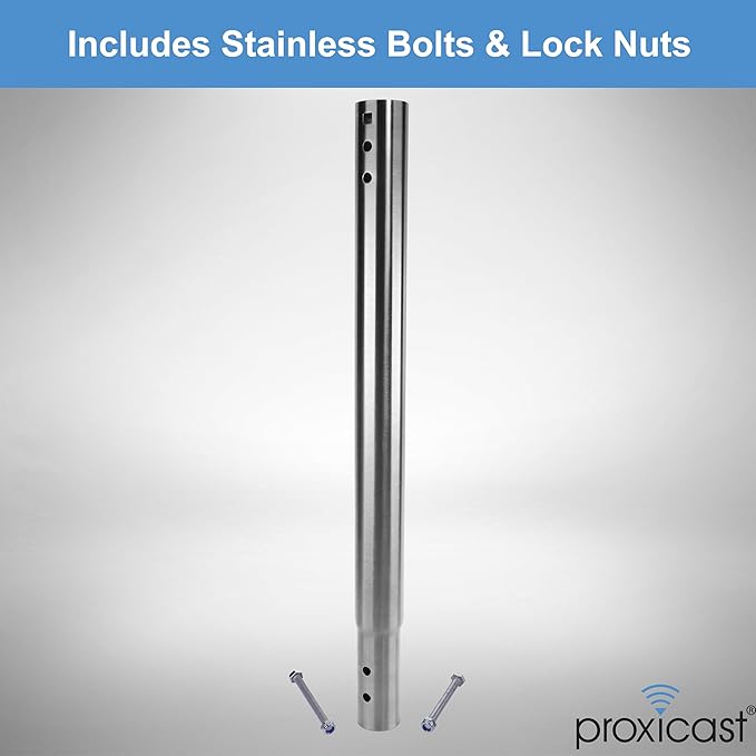 Proxicast 15 inch Stainless Steel Extension Pole for Proxicast J-Max Antenna Mounts (ANT-800-X15)