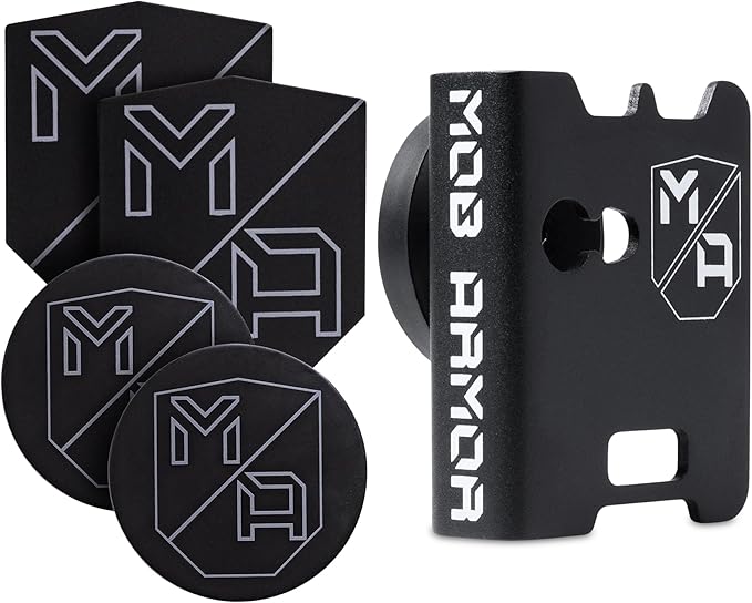 Mob Armor Rad Mount Magnetic Kit with Handheld Radio Holder, Includes TabNetic Adhesive Disc & Plate - Heavy-Duty Aluminum, 90lb Pull Magnet, Ideal for Trucks, Off-Road, Military & Industrial Use