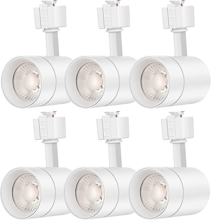 FLSNT LED Track Lighting Heads for Juno Track, 75W Equivalent Dimmable LED Track Light Heads, 12W 24° LED Spotlight Light, CRI90, 800LM, 3000K Soft White, White, 6 Pack