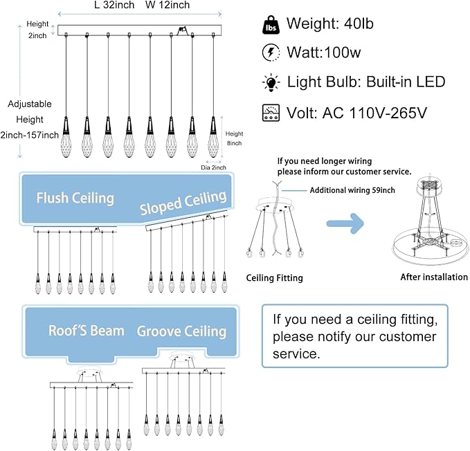 Rectangular Chandelier 24-Lights LED Dimmable Raindrop Chandeliers for High Ceiling Large Chandelier Light Fixture Gold High Ceiling Pendant Lights for Villa Living Room Staircase