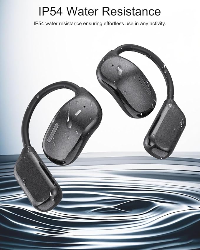 NEW OpenFit Air Bone Conduction Headphones Only 0.23 OZ Open Ear Earbuds , Wireless Earbuds with HD Clear Calls, Ear Buds with 72 Hours of Playtime, Secure Earhooks Earphones for Sports, Fitness, TV