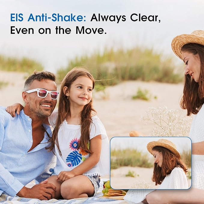 AI Smart Glasses with Camera, 8MP HD Video/Recording Camera Glasses for Men Women (139 Languages), Real-Time Translation, AI Object Recognition, IP65 Waterproof, Bluetooth Sunglasses for Vlog Travel