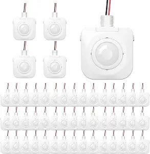 50 Pack Ceiling Occupancy Motion Sensor, Passive Infrared Technology, High Bay Fixture Mount 360 Degree, Hard-Wired, 120-277 VAC, Commercial/Industrial Grade